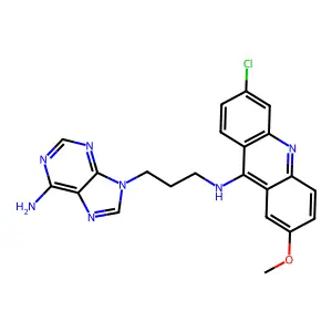 9-Acridinamine, N-(3-(6-amino-9H-purin-9-yl)propyl)-6-chloro-2-methoxy- structure