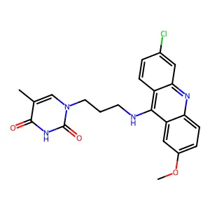 2,4(1H,3H)-Pyrimidinedione, 1-(3-((6-chloro-2-methoxy-9-acridinyl)amino)propyl)-5-methyl- structure