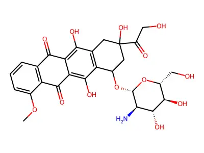 7-O-(beta-D-Glucosaminyl)adriamycinone structure