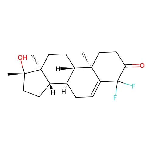 4,4-Difluoro-17beta-hydroxy-17alpha-methyl-androst-5-en-3-one structure