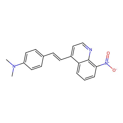 N,N-dimethyl-4-[2-(8-nitroquinolin-4-yl)ethenyl]aniline structure