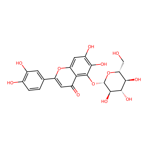6-Hydroxyluteolin-5-beta-D-glucoside structure