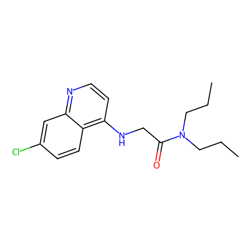 Acetamide, 2-(7-chloro-4-quinolylamino)-N,N-dipropyl- structure