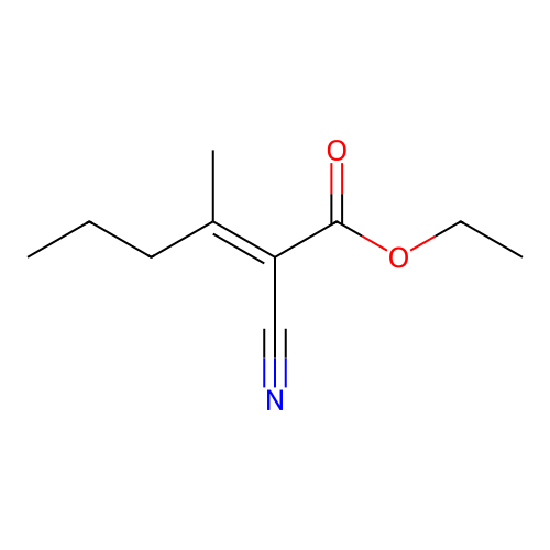Ethyl 2-cyano-3-methylhex-2-enoate structure