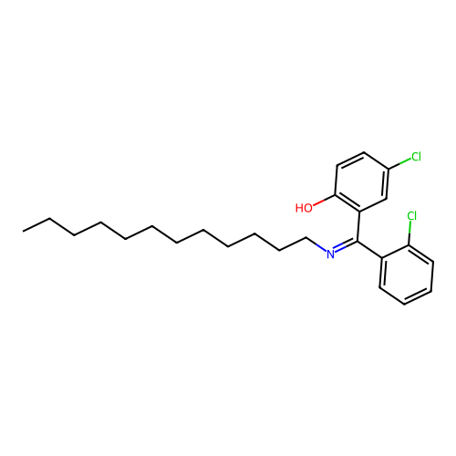 2-(Dodecylimino-(2-chlorophenyl)methyl)-4-chlorophenol structure