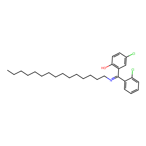 2-(Pentadecylimino-(2-chlorophenyl)methyl)-4-chlorophenol structure