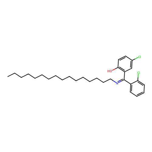2-(Hexadecylimino-(2-chlorophenyl)methyl)-4-chlorophenol structure