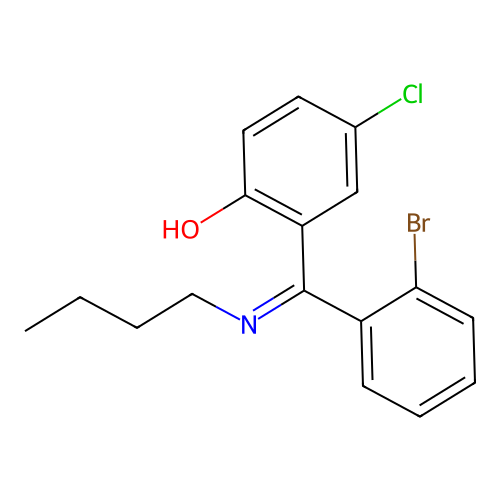 2-(Butylimino-(2-bromophenyl)methyl)-4-chlorophenol structure