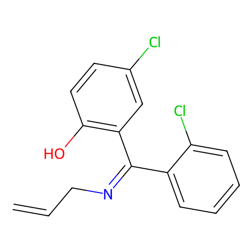 2-(2-Propenylimino-(2-chlorophenyl)methyl)-4-chlorophenol structure