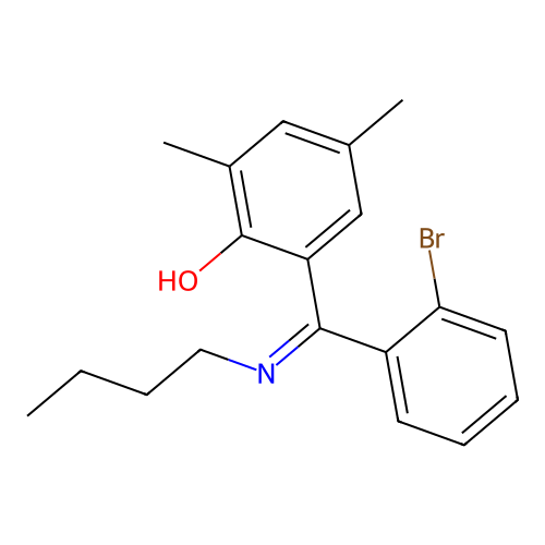 2-(Butylimino-(2-bromophenyl)methyl)-4,6-dimethylphenol structure