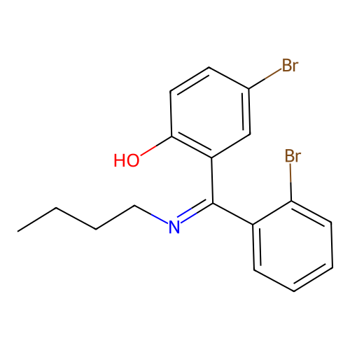 4-Bromo-2-((2-bromophenyl)(butylimino)methyl)phenol structure