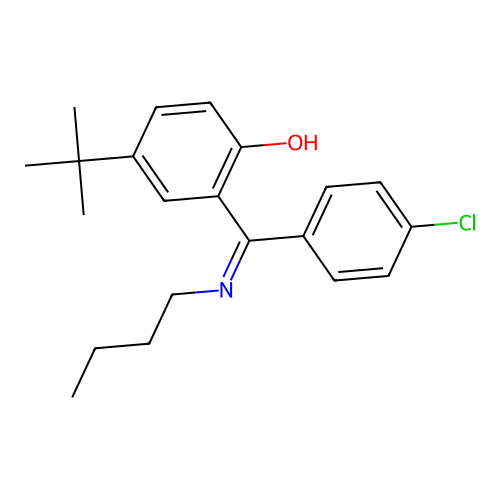 2-((Butylimino)(4-chlorophenyl)methyl)-4-(1,1-dimethylethyl)phenol structure