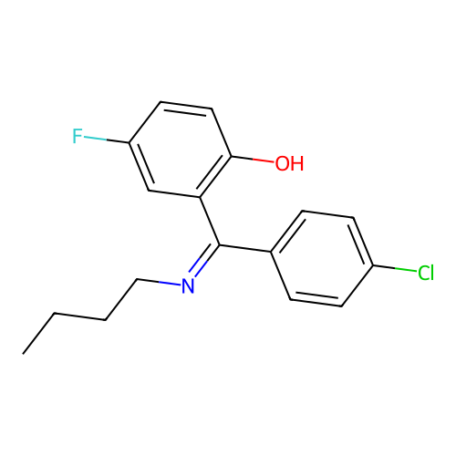 2-((Butylimino)(4-chlorophenyl)methyl)-4-fluorophenol structure
