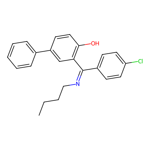 2-(n-Butylimino-(4-chlorophenyl)methyl)-4-phenylphenol structure