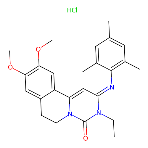 C25H29N3O3.ClH.1/2H2O structure