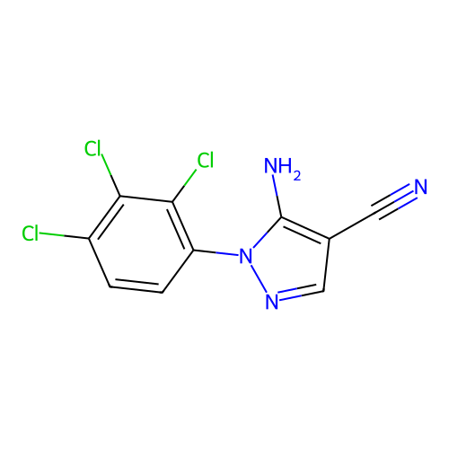 5-amino-1-(2,3,4-trichlorophenyl)-1H-pyrazole-4-carbonitrile structure