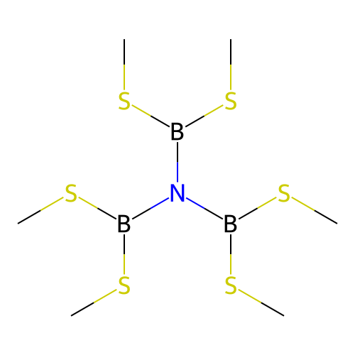 N,N-Bis[bis(methylsulfanyl)boranyl]-1,1-bis(methylsulfanyl)boranamine structure