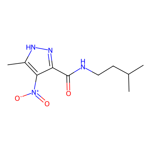 1H-Pyrazole-3-carboxamide, 5-methyl-N-(3-methylbutyl)-4-nitro- structure