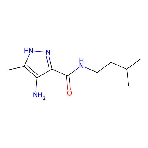 1H-Pyrazole-3-carboxamide, 4-amino-5-methyl-N-(3-methylbutyl)- structure