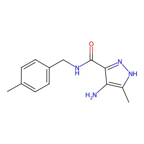 1H-Pyrazole-3-carboxamide, 4-amino-5-methyl-N-((4-methylphenyl)methyl)- structure