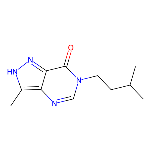 1H-Pyrazolo(4,3-d)pyrimidin-7(6H)-one, 6-isopentyl-3-methyl- structure