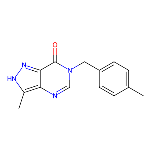 7H-Pyrazolo(4,3-d)pyrimidin-7-one, 1,6-dihydro-3-methyl-6-((4-methylphenyl)methyl)- structure