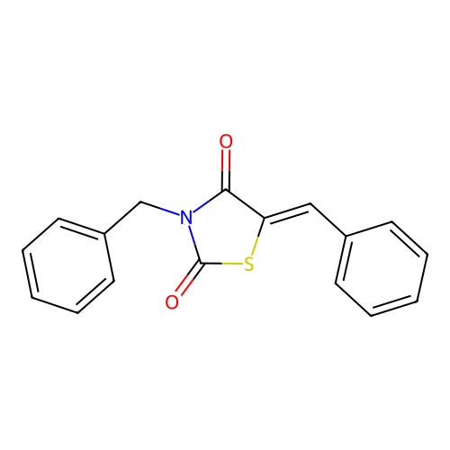 3-benzyl-5-benzylidene-1,3-thiazolidine-2,4-dione structure