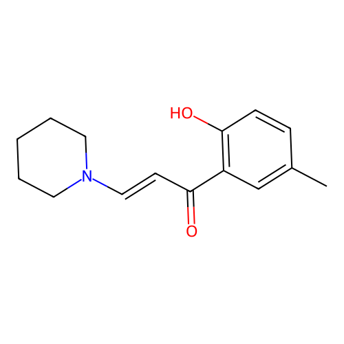 2-Propen-1-one, 1-(2-hydroxy-5-methylphenyl)-3-(1-piperidinyl)-, (E)- structure