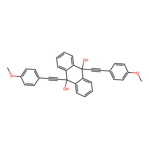 9,10-Bis[2-(4-methoxyphenyl)ethynyl]anthracene-9,10-diol structure