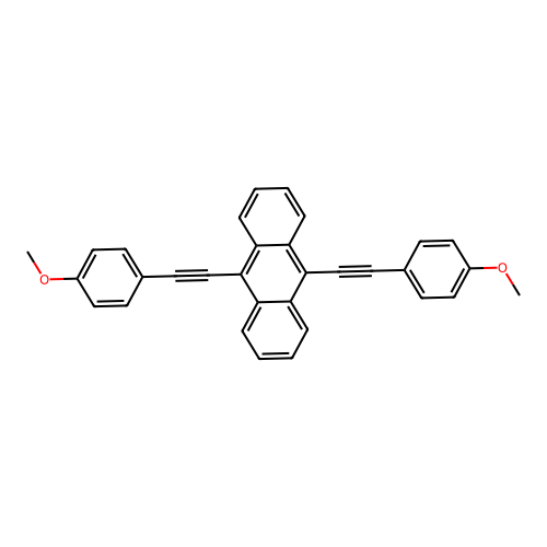 9,10-Bis(4-methoxyphenylethynyl)anthracene structure