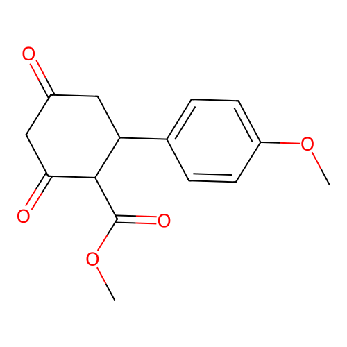 Methyl 2-(4-methoxyphenyl)-4,6-dioxocyclohexanecarboxylate structure