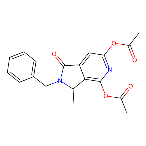 2-Benzyl-3-methyl-1-oxo-2,3-dihydro-1H-pyrrolo[3,4-c]pyridine-4,6-diyl diacetate structure