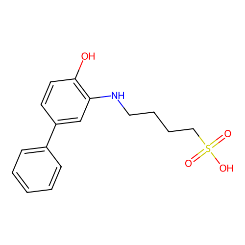 4-Hydroxy-3-(4-sulfobutyl)aminobiphenyl structure