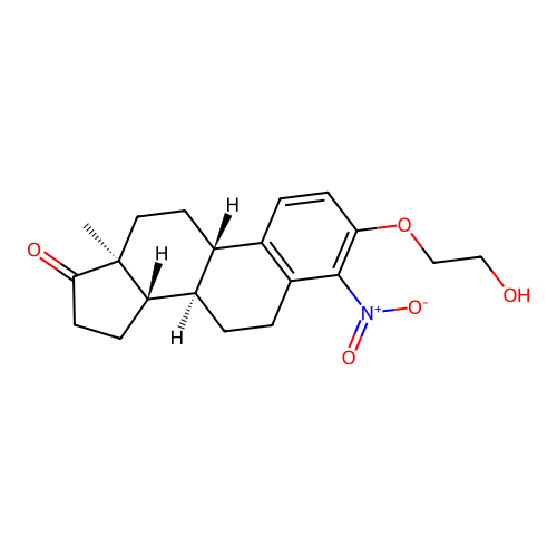(8R,9S,13S,14S)-3-(2-hydroxyethoxy)-13-methyl-4-nitro-7,8,9,11,12,14,15,16-octahydro-6H-cyclopenta[a]phenanthren-17-one structure