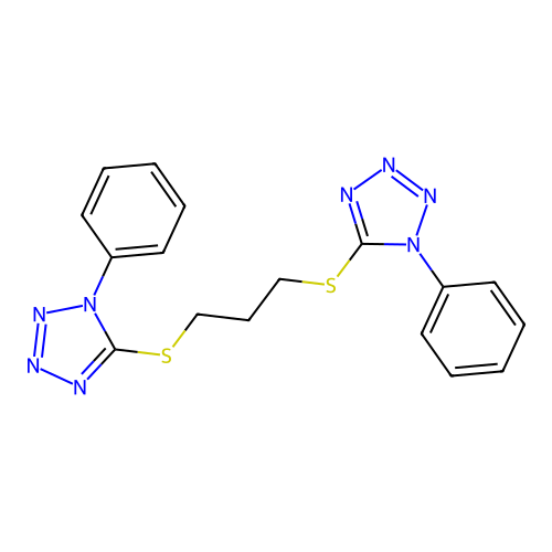 1-Phenyl-5-[3-(1-phenyltetrazol-5-yl)sulfanylpropylsulfanyl]tetrazole structure