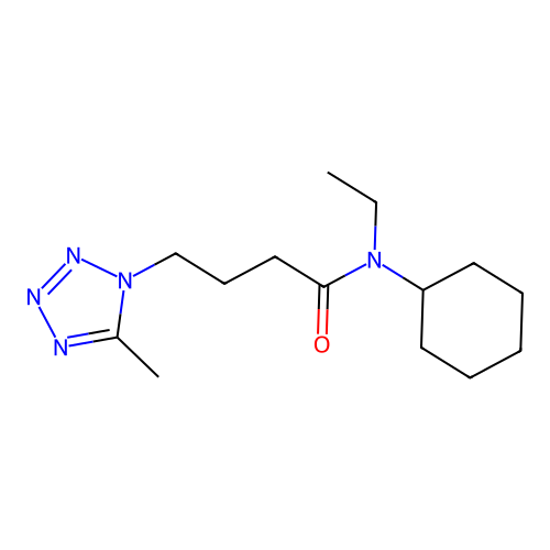 1H-Tetrazole-1-butanamide, N-cyclohexyl-N-ethyl-5-methyl- structure