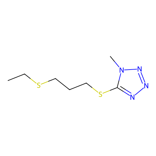 1H-Tetrazole, 5-((3-(ethylthio)propyl)thio)-1-methyl- structure