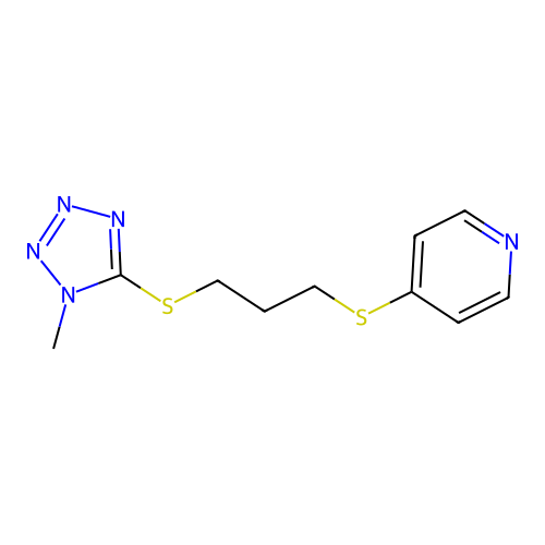 Pyridine, 4-((3-((1-methyl-1H-tetrazol-5-yl)thio)propyl)thio)- structure