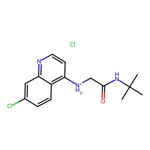 Acetamide, N-tert-butyl-2-(7-chloro-4-quinolylamino)-, monohydrochloride structure
