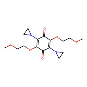 2,5-Bis(1-aziridinyl)-3,6-bis(2-methoxyethoxy)-4-benzoquinone structure