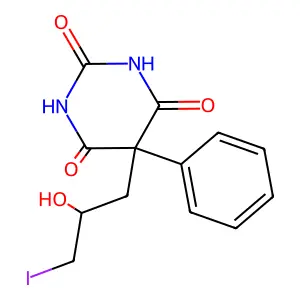 Barbituric acid, 5-(2-hydroxy-3-iodopropyl)-5-phenyl- structure