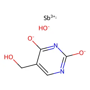 Antimonyl-2,4-dihydroxy-5-hydroxymethylpyrimidine structure