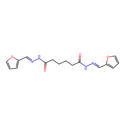 N,N'-bis(furan-2-ylmethylideneamino)hexanediamide structure