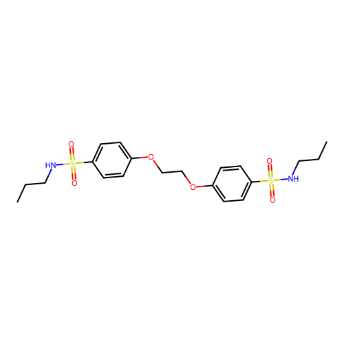4,4'-[Ethane-1,2-diylbis(oxy)]bis(N-propylbenzene-1-sulfonamide) structure