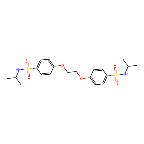 N-propan-2-yl-4-[2-[4-(propan-2-ylsulfamoyl)phenoxy]ethoxy]benzenesulfonamide structure