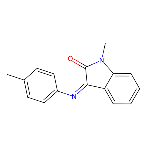 1-methyl-3-[(4-methylphenyl)imino]-1,3-dihydro-2H-indol-2-one structure