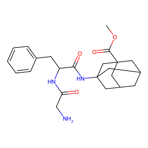 Methyl 3-((2-((aminoacetyl)amino)-3-phenylpropanoyl)amino)-1-adamantanecarboxylate structure