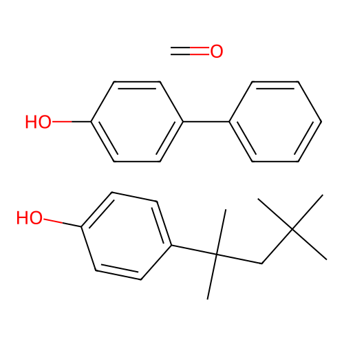 Formaldehyde;4-phenylphenol;4-(2,4,4-trimethylpentan-2-yl)phenol structure