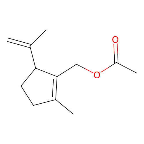 (5-Isopropenyl-2-methyl-1-cyclopenten-1-yl)methyl acetate structure