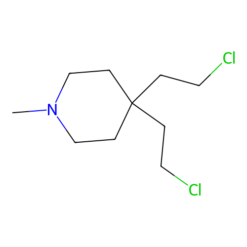 4,4-Bis(2-chloroethyl)-1-methylpiperidine structure